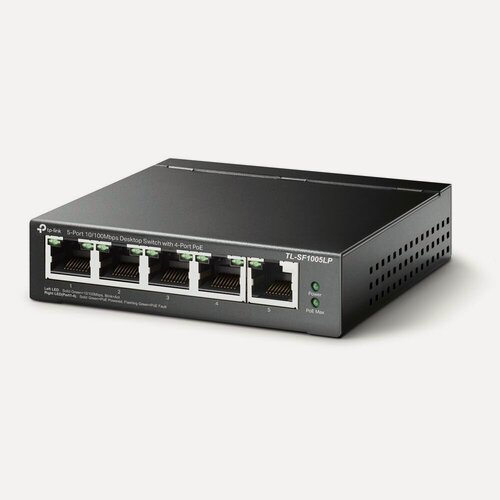 Изображение товара Коммутатор TP-Link TL-SF1005LP неуправляемый, 5xRJ45 100Мбит/с, PoE 41Вт, с поддержкой автосогласования и авто-MDI/MDIX