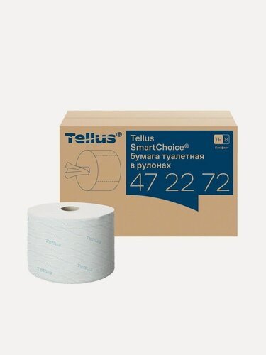 Изображение товара Туалетная бумага Tellus (Tork) SmartOne Advanced, в рулонах, система T8, 207 м, 2 сл, 1217 листов, белая, 2 рулона (арт: 472272)