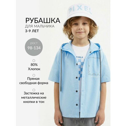 фото Рубашка gulliver, размер 104-56-51, голубой