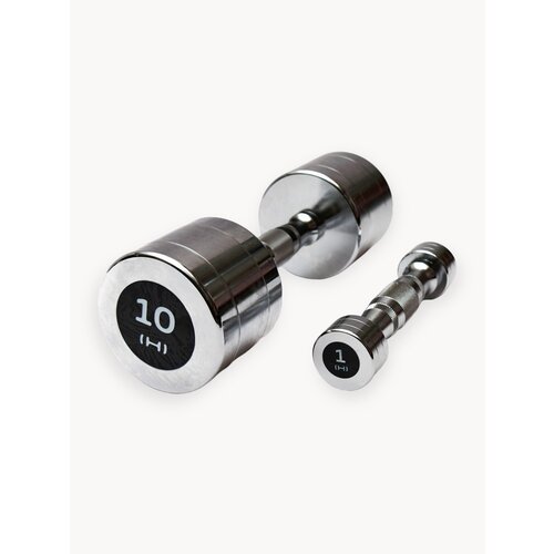 Набор гантелей Hurricane, хромированные, круглая форма, 1-10 кг (парами)