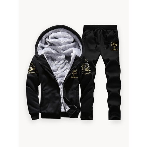 Мужской флисовый костюм с капюшоном