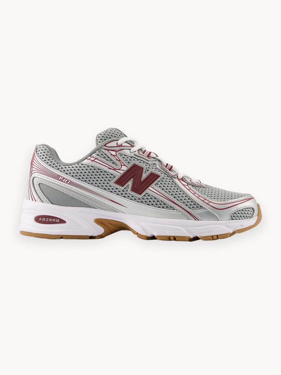Кроссовки New Balance 740, размер 4,5 US, серый/бордовый