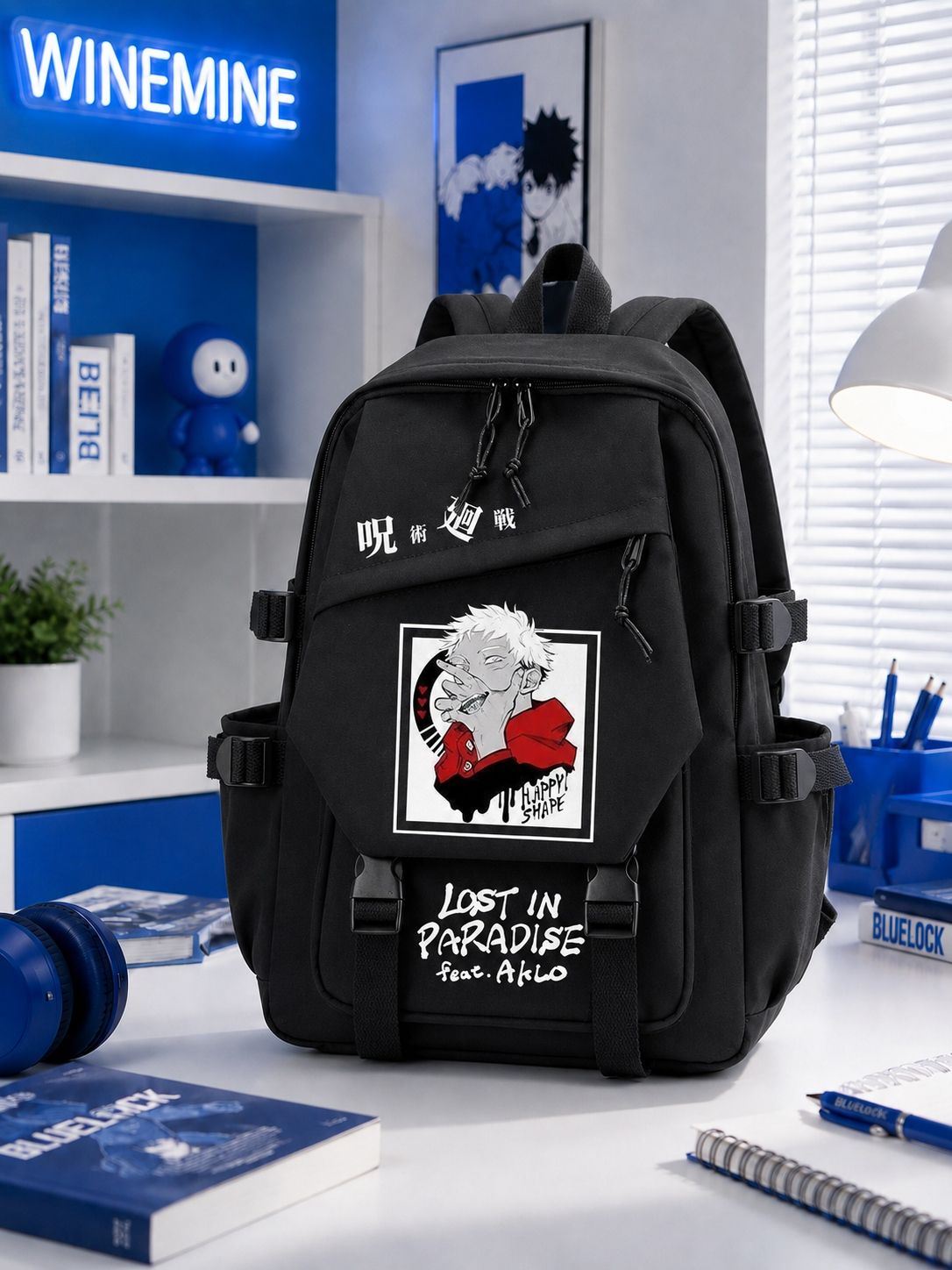 Подростковый рюкзак Jujutsu Kaisen с принтом Юдзи Итадори, черный или светло-бежевый, вместительный, для школы и повседневного использования