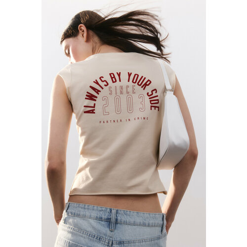 фото Футболка befree young casual, размер xxs, бежевый принт