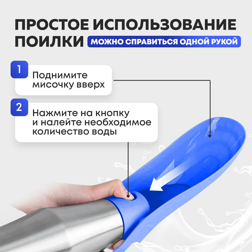 Картинки Поилка дорожная для животных, синяя