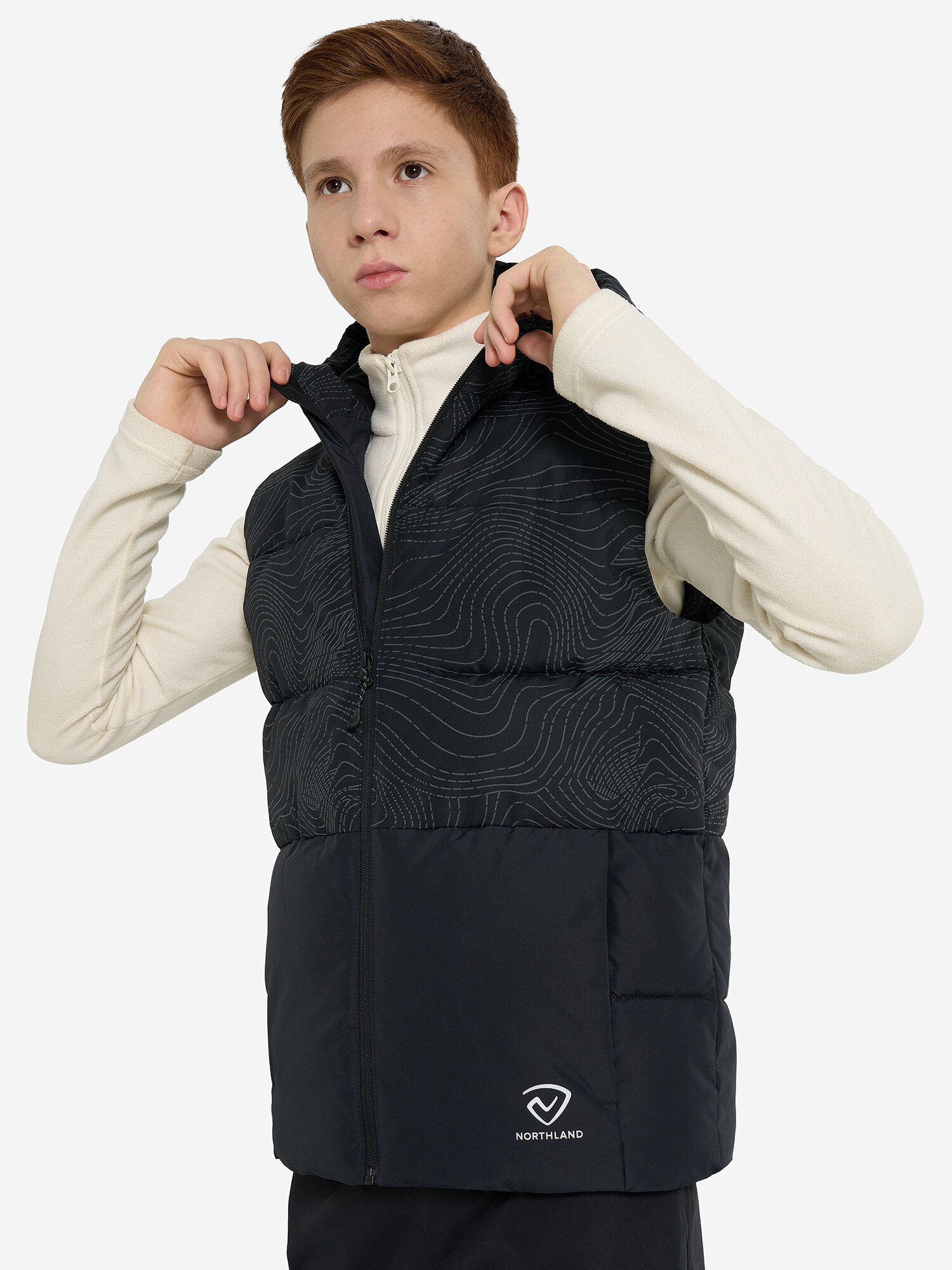 Жилет утеплённый Northland Professional Travel Boys' Faux Down Vest, размер 140/146, черный