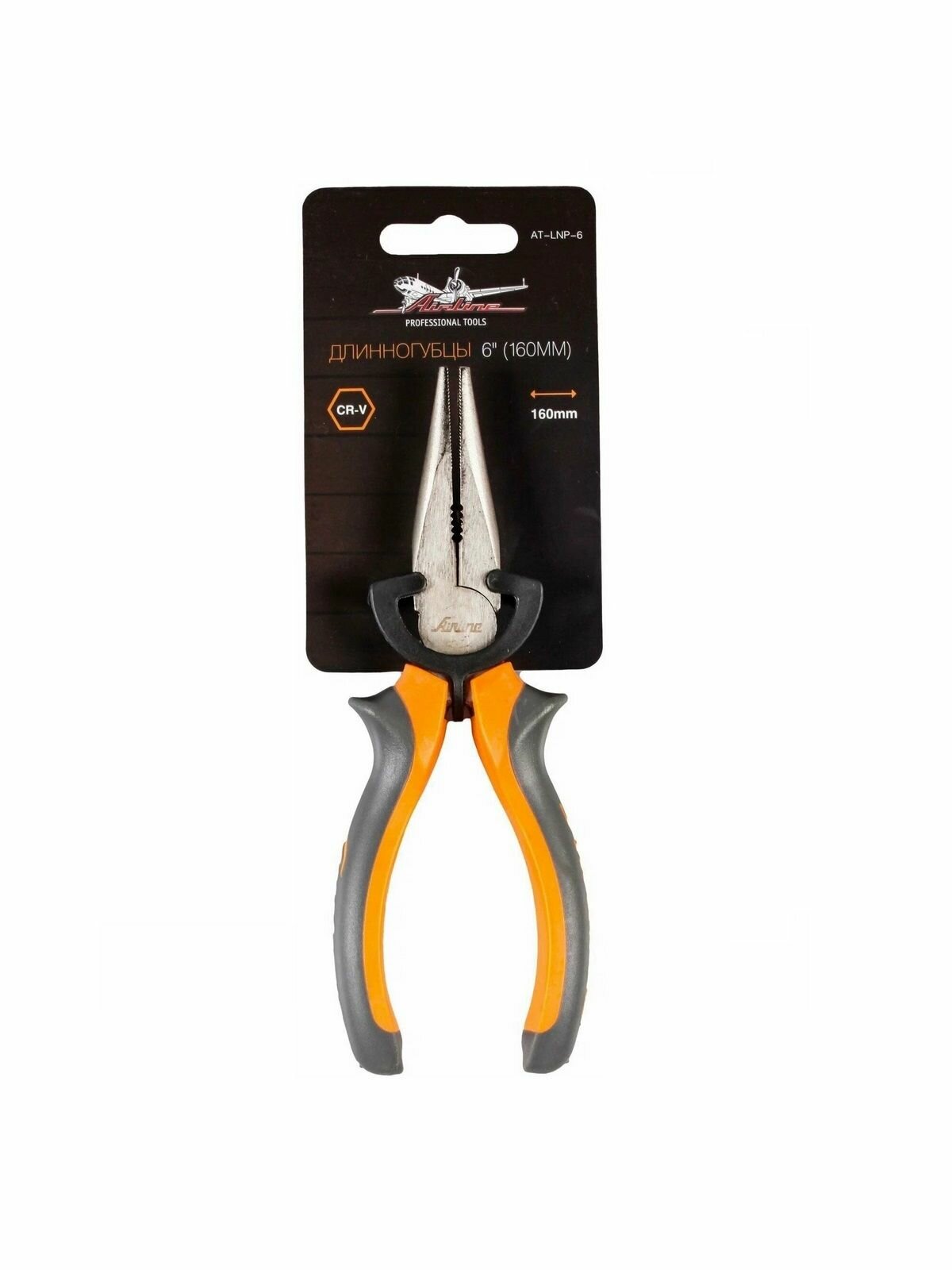 Длинногубцы Airline AT-LNP-6 с режущей кромкой двухкомпонентные рукоятки 160мм