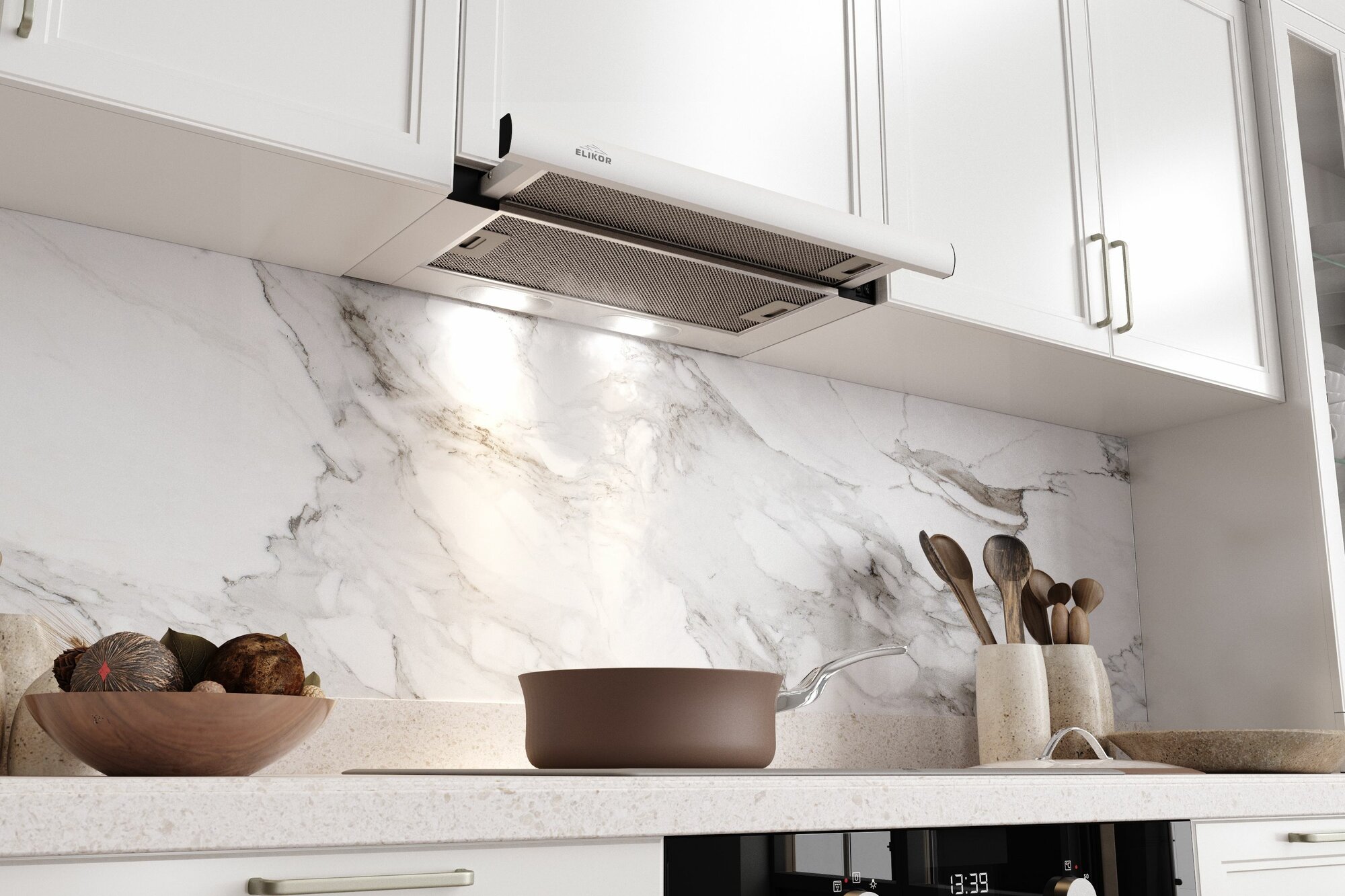 Вытяжка встраиваемая Elikor Интегра 50П-400-В2Л белый - фото №12