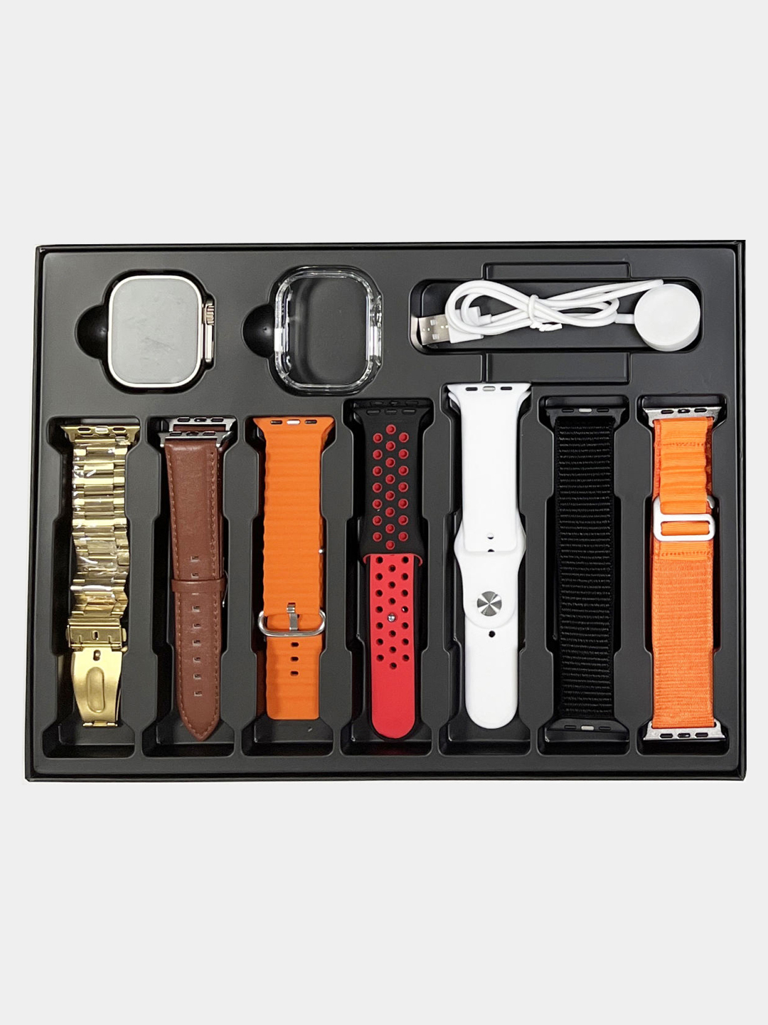 Смарт-часы Smart Watch "DT900 ULTRA", беспроводная зарядка, 7 ремешков подарок — фото 1
