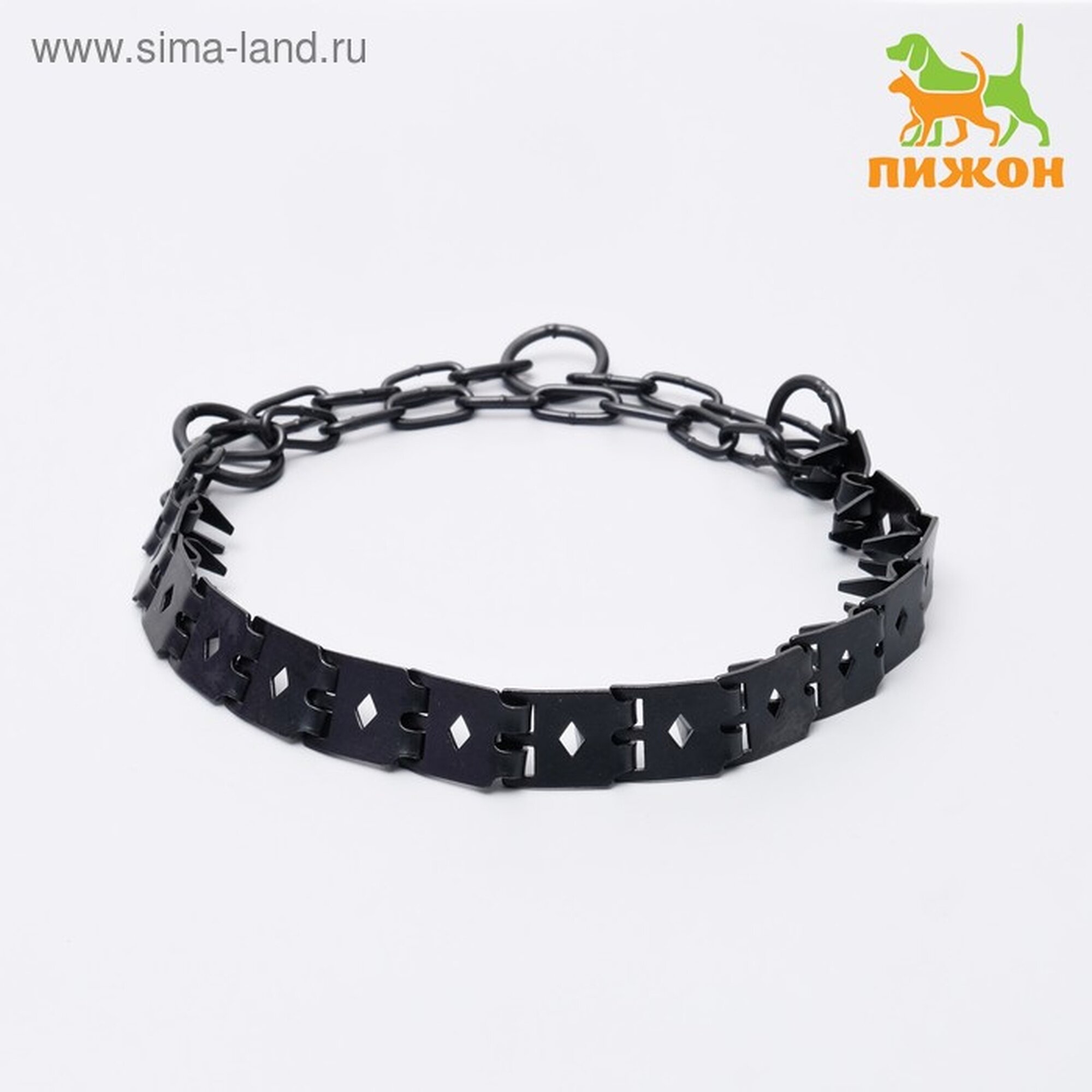 Ошейник Пижон универсальный строгий пластинчатый 50 х 23 см вороненый