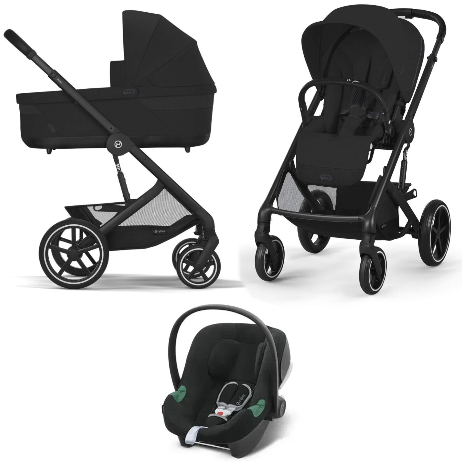Коляска 3 в 1 Cybex Balios S Lux New 2025 BLK Moon Black с дождевиком 524002483