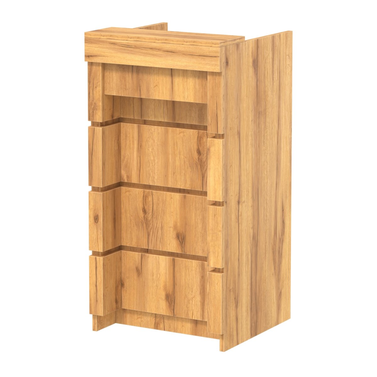 Торговый кассовый прилавок на колесах с утопленным фасадом №УФК-2-1, Дуб Золотистый