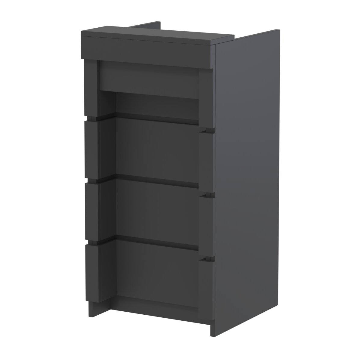 Торговый кассовый прилавок на колесах с утопленным фасадом №УФК-2-1, Черный