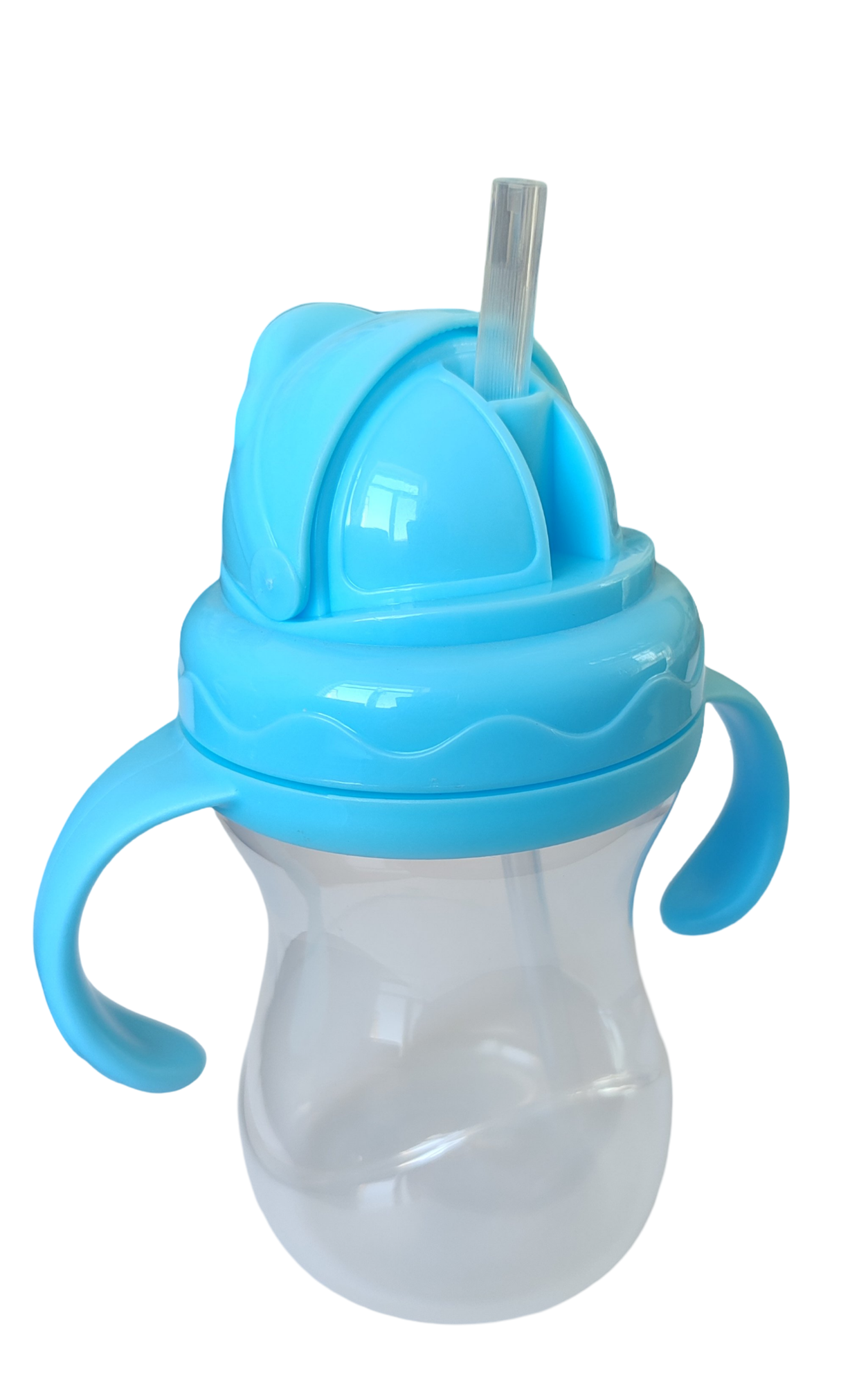 Бутылочка Monchico, с трубочкой, для воды, 270мл, розовая, голубая — фото 1