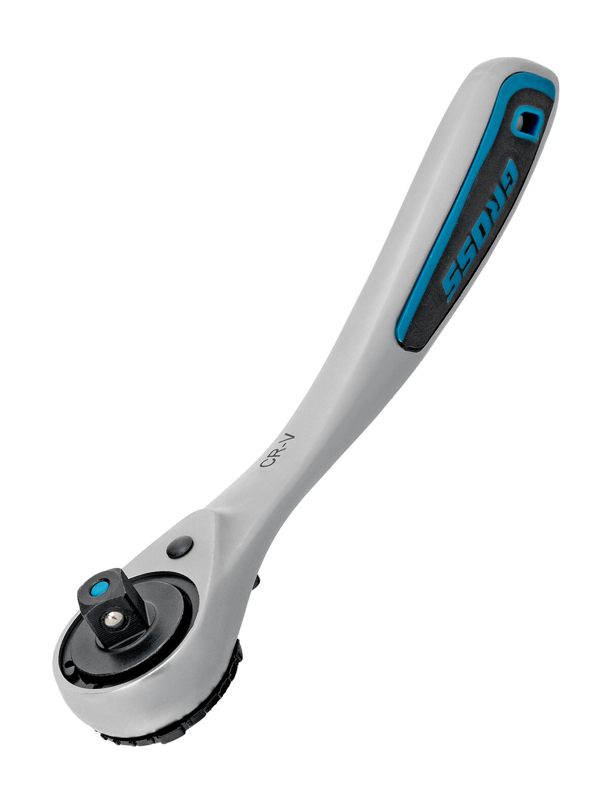 Ключ-трещотка Gross 1/4", CrV, 120 зубьев, с быстрым сбросом, цельнометаллический, хром 14135 — фото 1