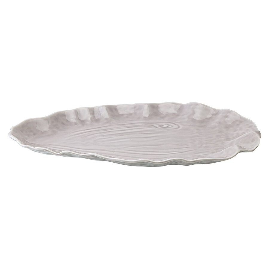 Блюдо сервировочное Clams овальное для подачи серого цвета Sea treasures фарфоровое Tkano TK25-TW_SRV0006 — фото 1