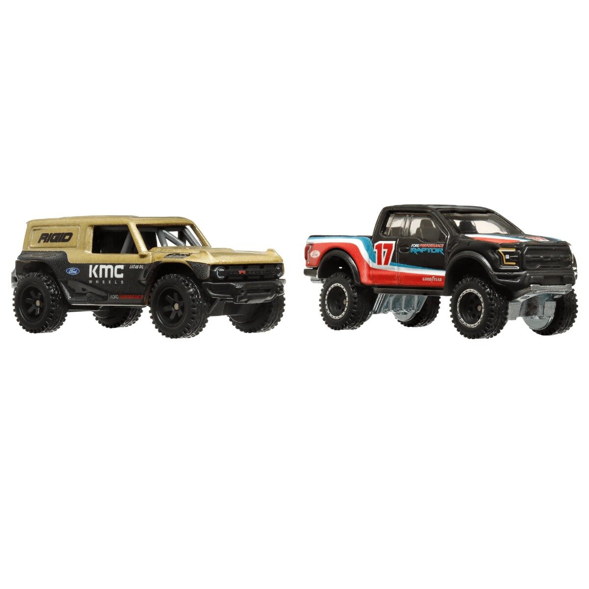 Коллекционный набор машинок Hot Wheels Premium Car Culture 2-Pack Ford Bronco R and '17 Ford F-150 Raptor (Хот Вилс Премиум Авто Культура Форд Бронко Р и 17-й Форд Ф-150 Раптор)