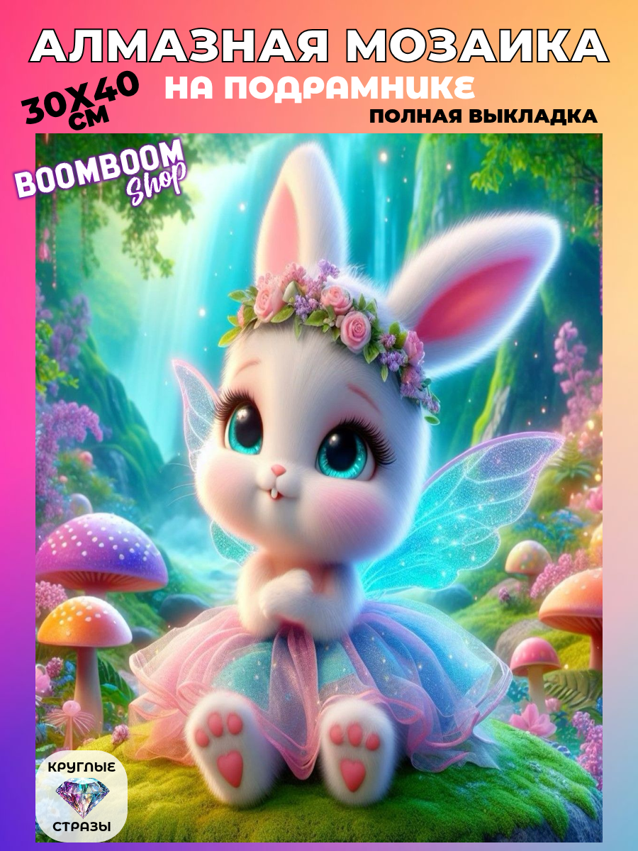Алмазная мозаика на подрамнике 30x40 см. BoomBoomShop. 
