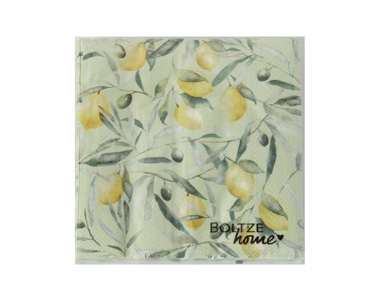 Бумажные салфетки лимоны И оливки зеленые 17х17 см 20 шт Boltze 2034526-2