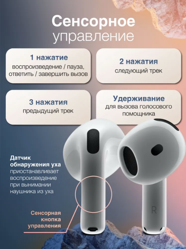 Беспроводные наушники A.Pods 4, активное шумоподавление, для Android/iPhone — фото 1