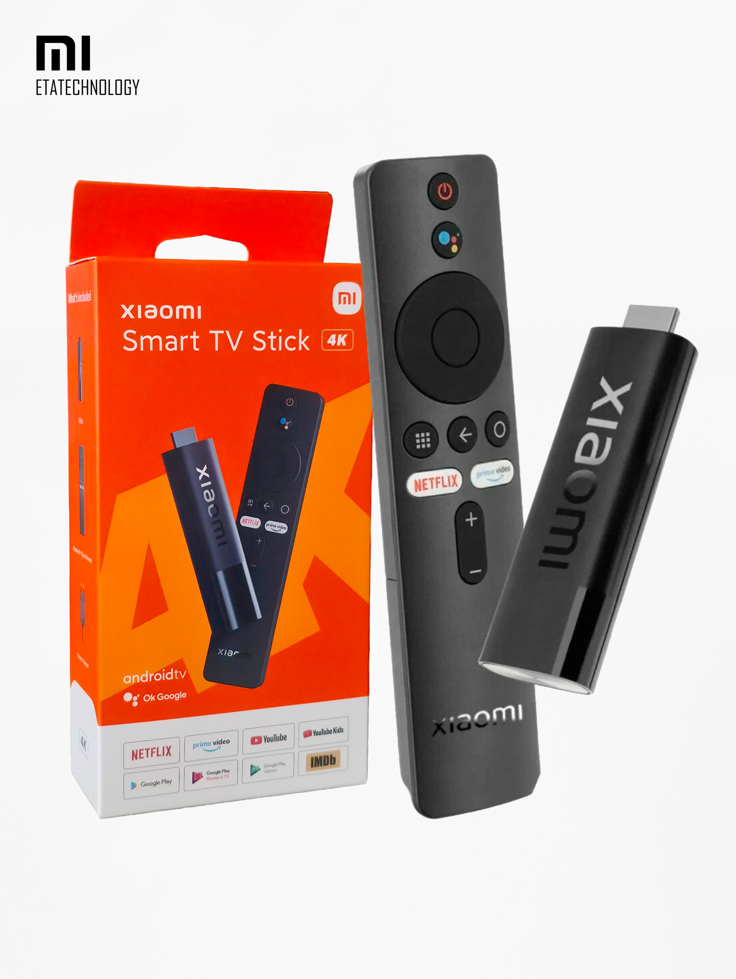 Smart-TV-приставка Xiaomi Mi 4K TV Stick PFJ4122EU, bluethoot, пульт ду, черный (оригинал)