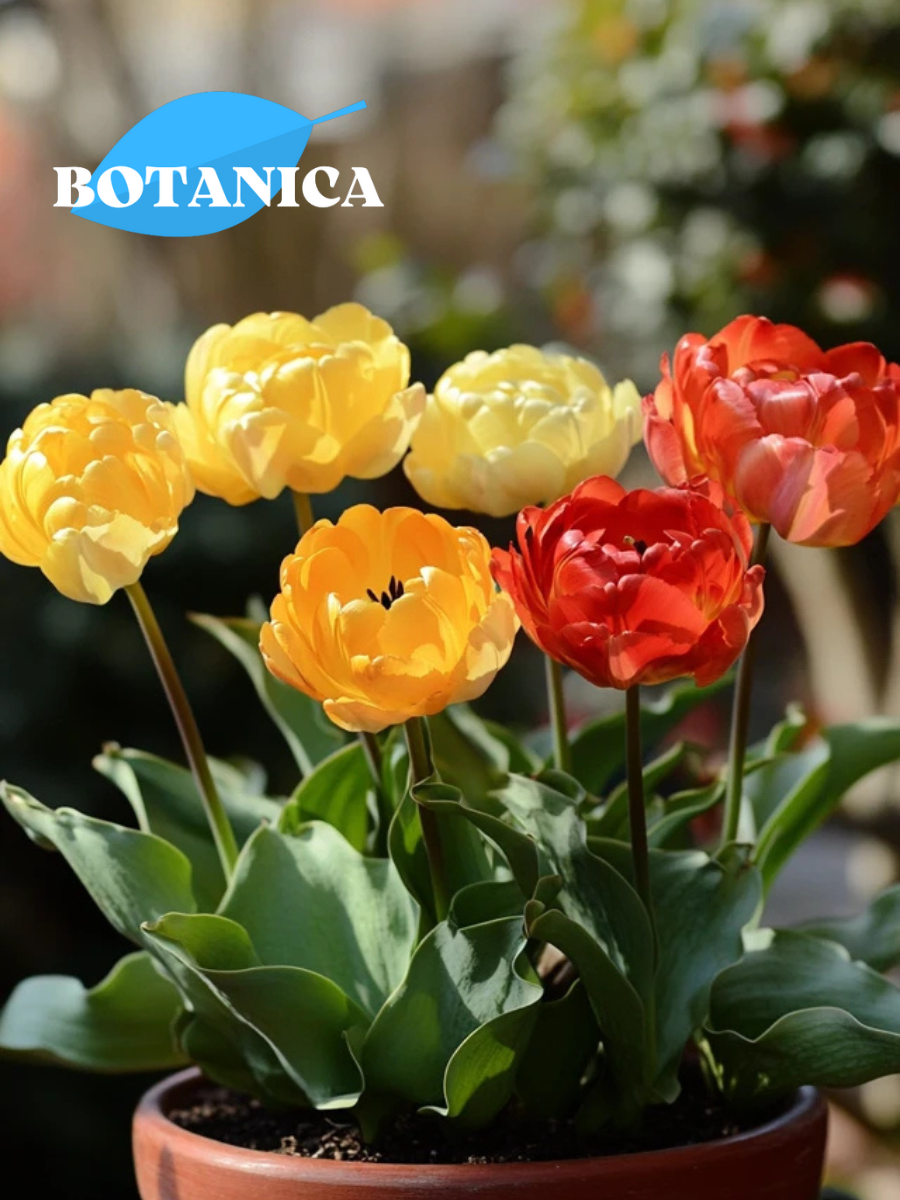 Луковицы цветов botanica garden Тюльпаны Махровые Красно-Желтый Микс 10 штук