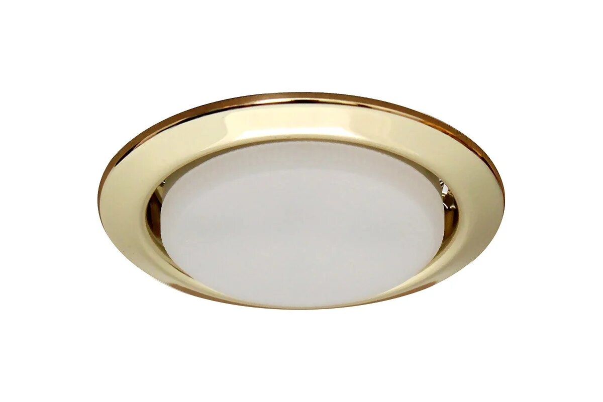 Встраиваемый светильник  Светкомплект  с цоколем GX53  круглым дизайном и золотистым корпусом