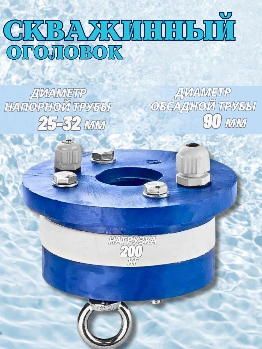 Оголовок для скважины диаметр обсадной трубы 90 мм (внутренний) герметичный Производство Республика Беларусь