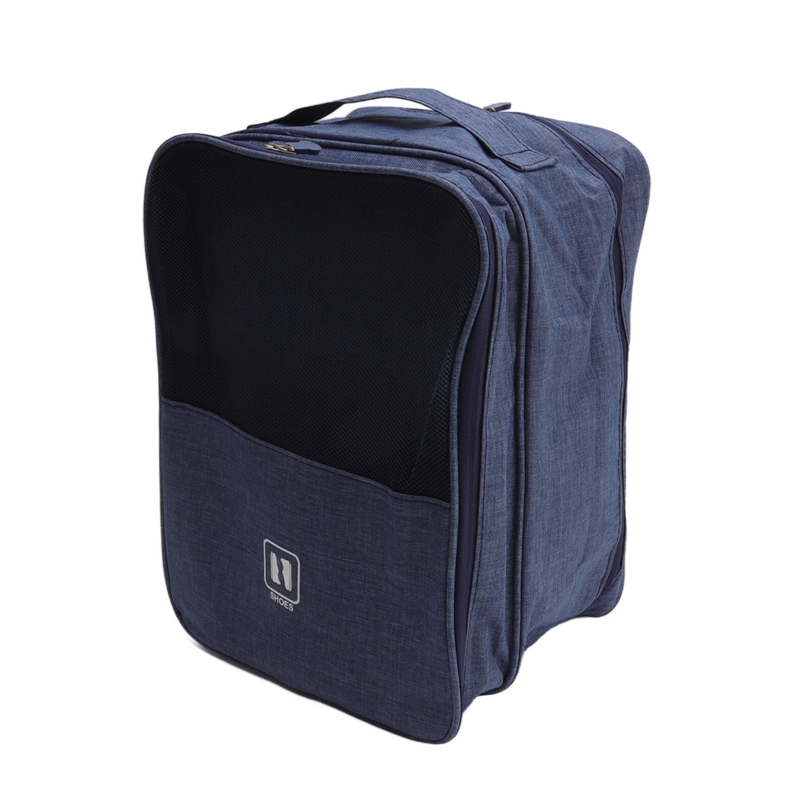 Многофункциональная сумка для обуви с тремя отделениями для 3 пар обуви водонепроницаемая компактная для путешествий и повседневного использования синяя