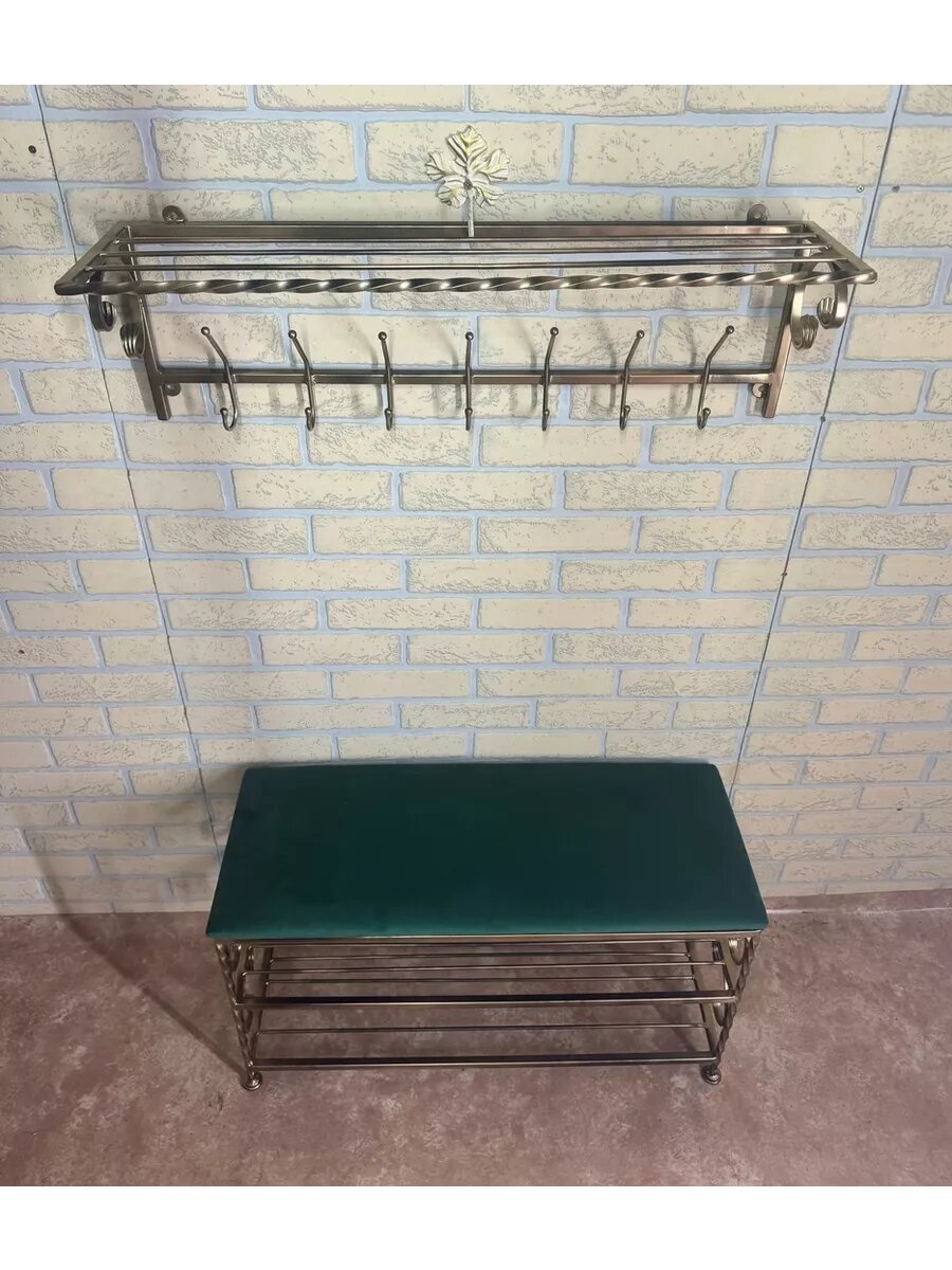 Кованая прихожая, Студия кованой мебели Нива, цвет зеленый/античная бронза — фото 1