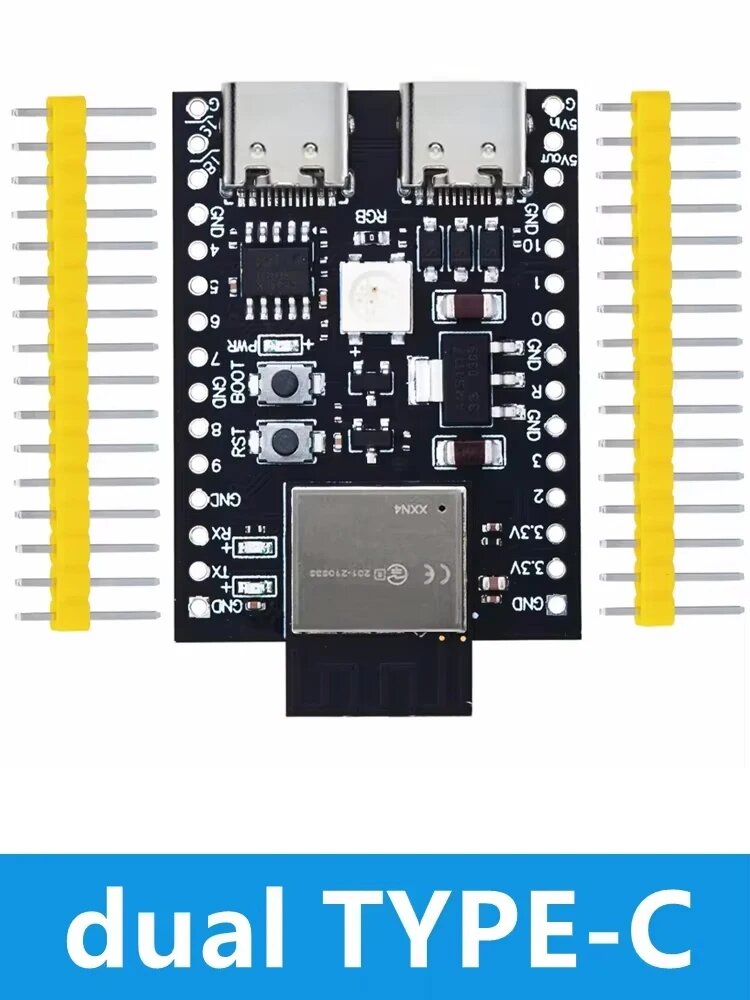 ESP32 / ESP32-C3 WiFi + Bluetooth 5,0 Интернет вещей Двойная плата разработки Type-C Основная плата ESP32-C3-1 для Arduino, ESP32-C3