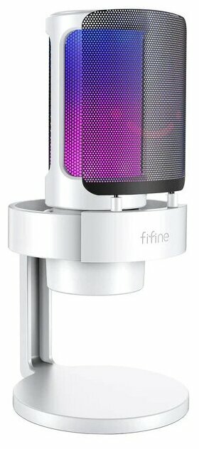Конденсаторный USB-микрофон Fifine AmpliGame A8 (компьютерный, игровой, для стримов, для конференций, White)