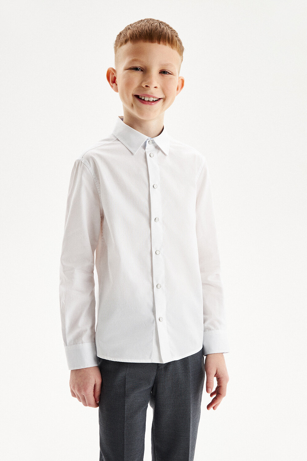 Школьная рубашка Silver Spoon на кнопках, размер 140, белый
