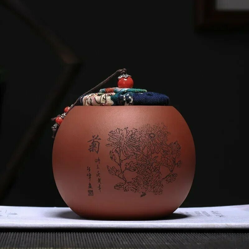Банка для чая из китайской глины Yixing Красный 11x10cm 500ml