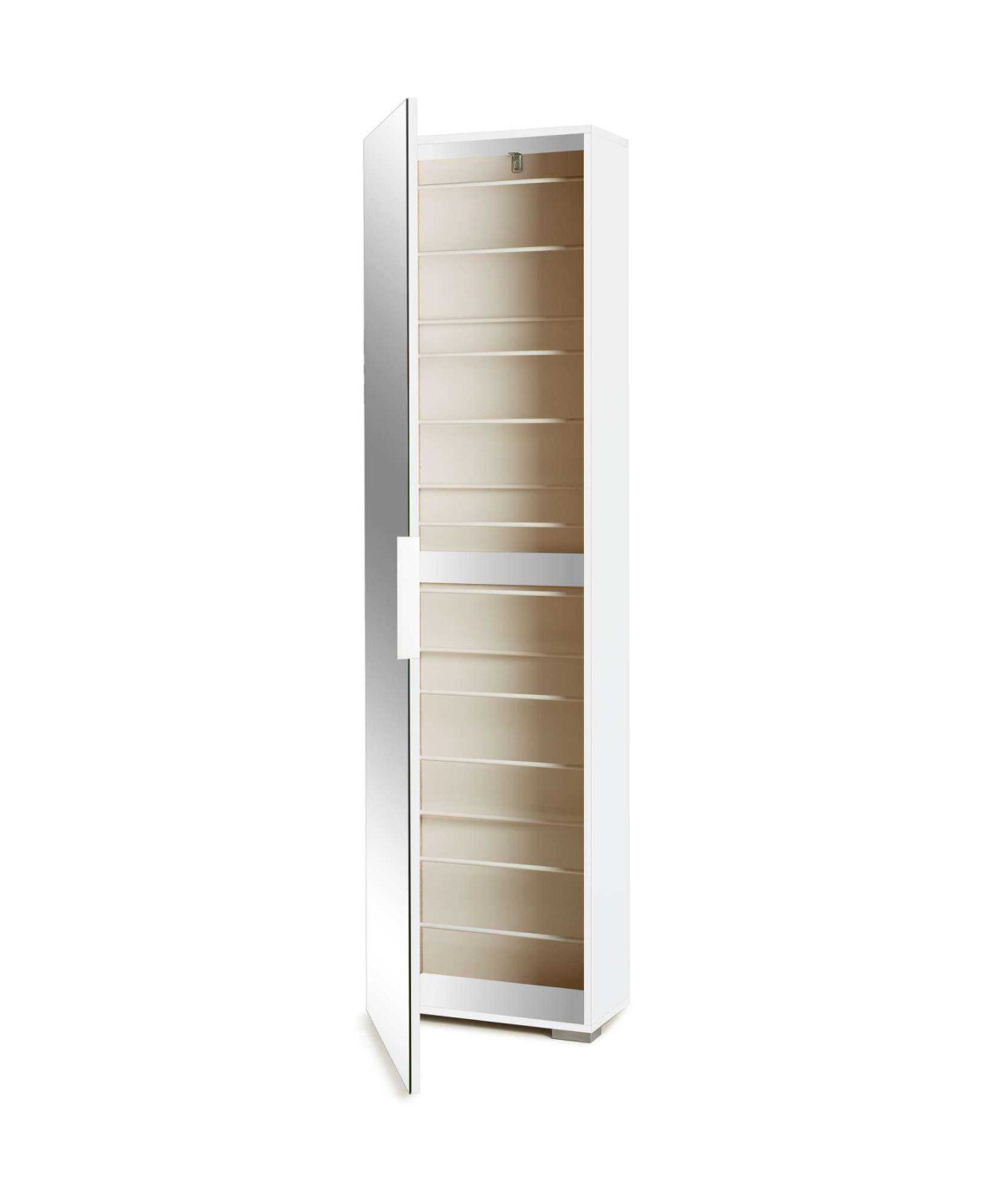 Обувница Орлеано с зеркалом с полками 50х22х184 см Дуб Сонома