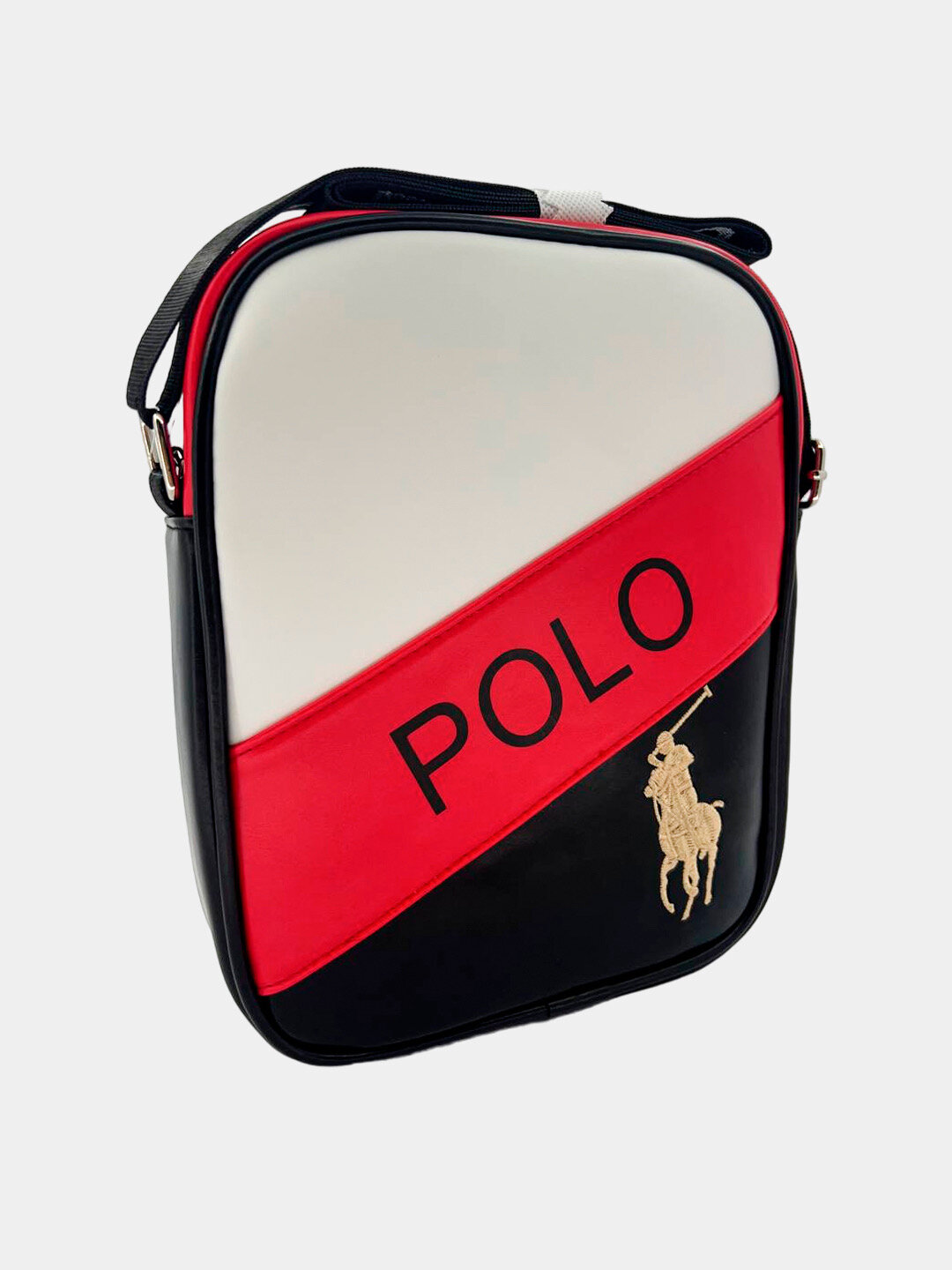 Сумка-рюкзак POLO, 2 шт., фактура стеганая, лаковая, термостежка, черный