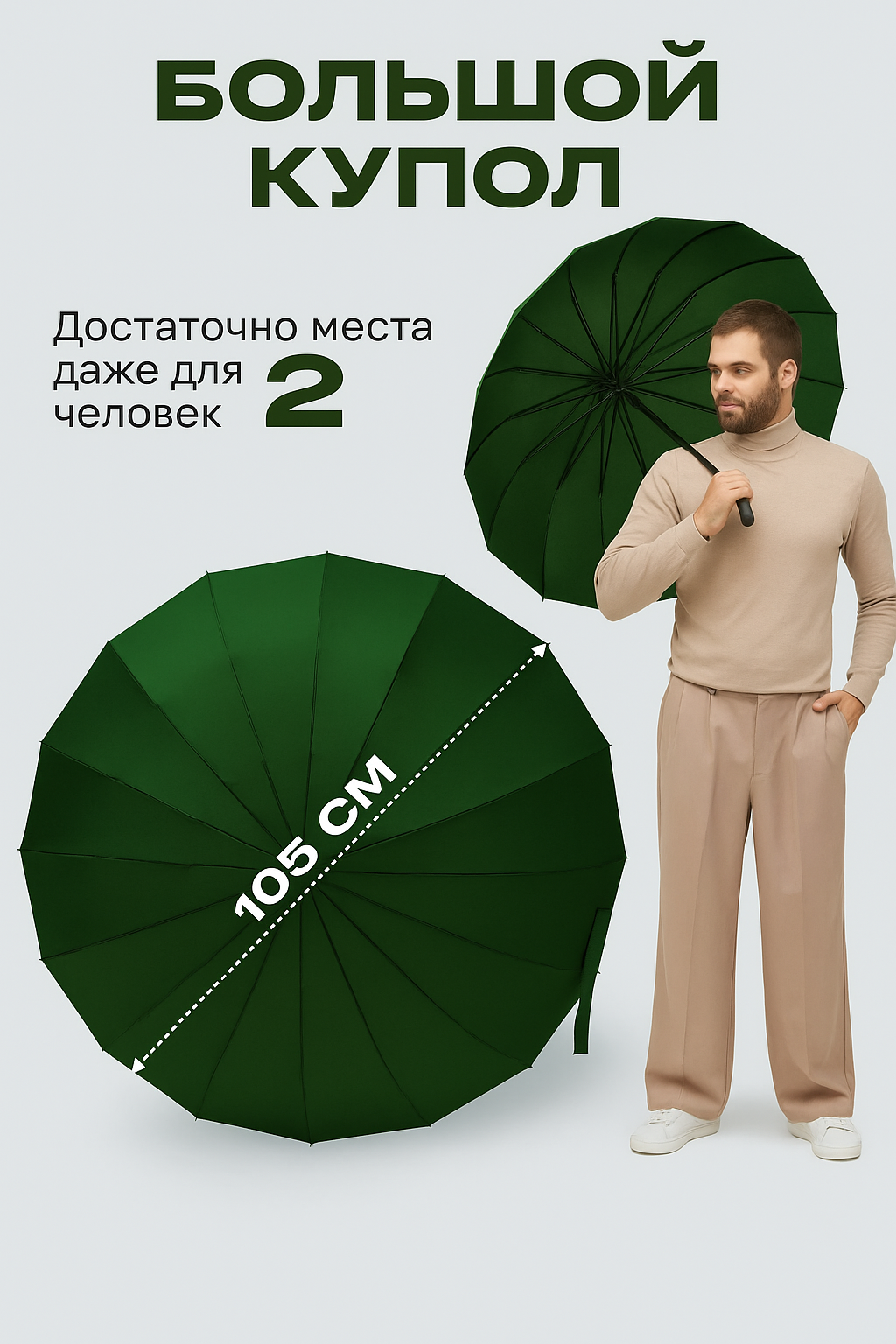 Смарт-зонт , dark green