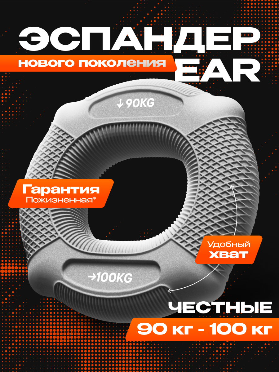 Нагрузка - 90кг - 100кг эспандер кистевой FITFILIP, модель EAR