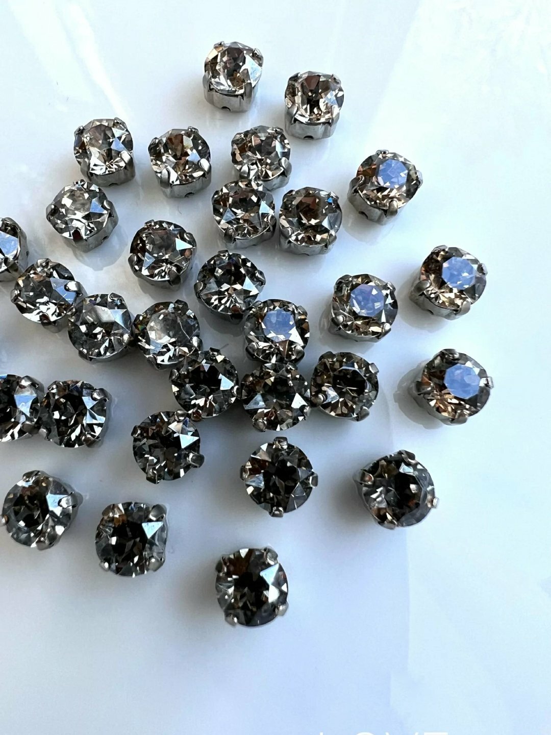 Стразы круглые в оправе, цапах, пришивные, для одежды, украшений, Черный, SS35, 7 мм, 20 шт