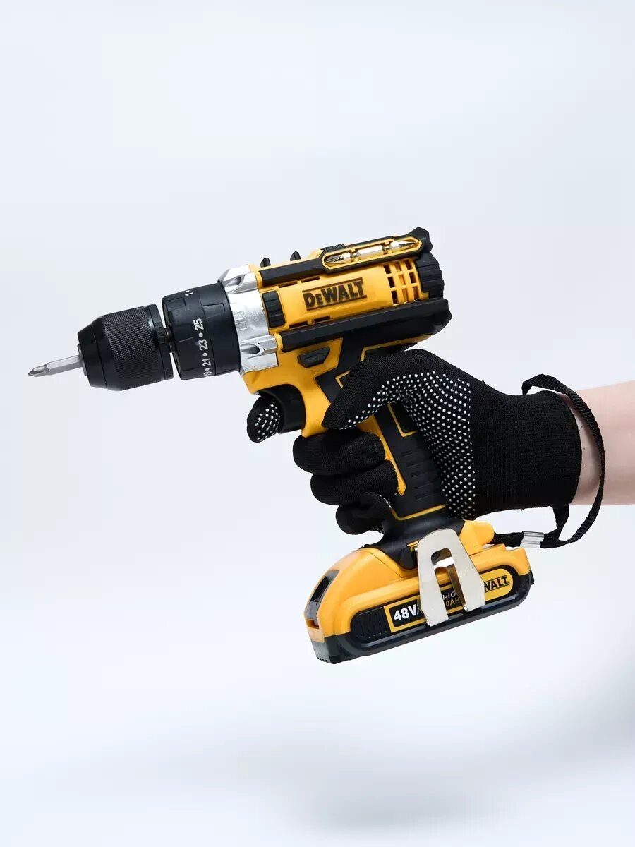 Шуруповерт DeWalt, аккумуляторный, 48В, с ударным механизмом, 2 скоростей, 2 акк, кейс