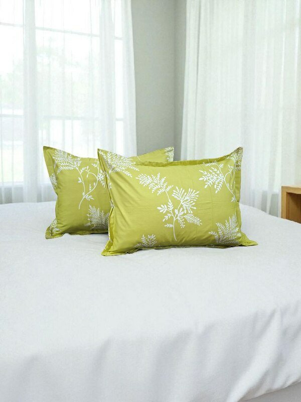Наволочки LINENS "Растения", сатин, 50х70 см, зеленая подарочная упаковка, 2 шт.