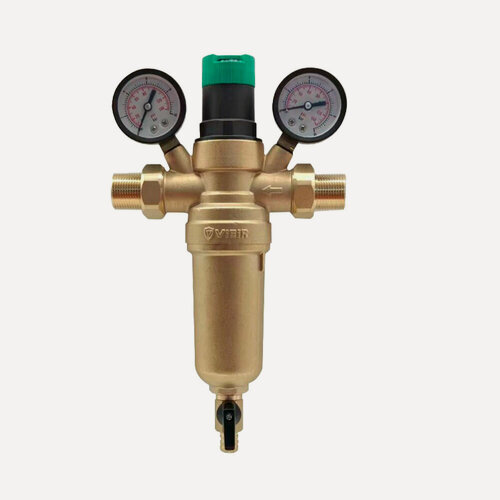 Изображение товара Фильтр с регулятором давления и 2-я манометрами 1/2 для горячей воды Vieir JH181