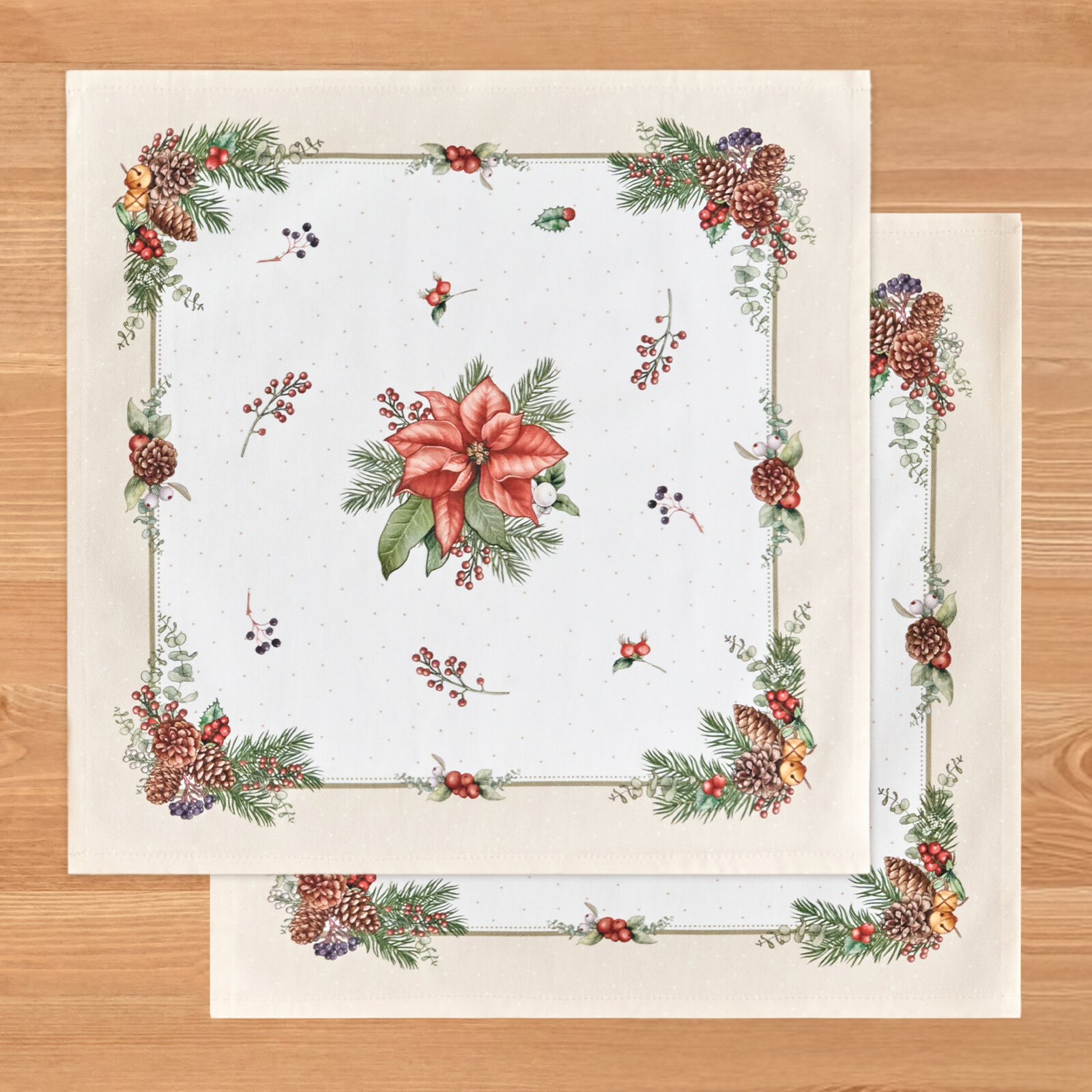 Набор салфеток из 2-х шт celebration 40х40см 100% хлопок бежевый твил горох KSG-850-734-8