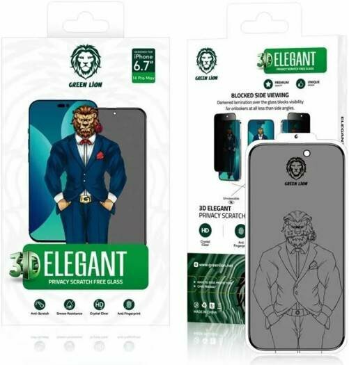 Защитное стекло Green Lion "Steve Privacy", для iPhone 16 Pro max , 9H — фото 1