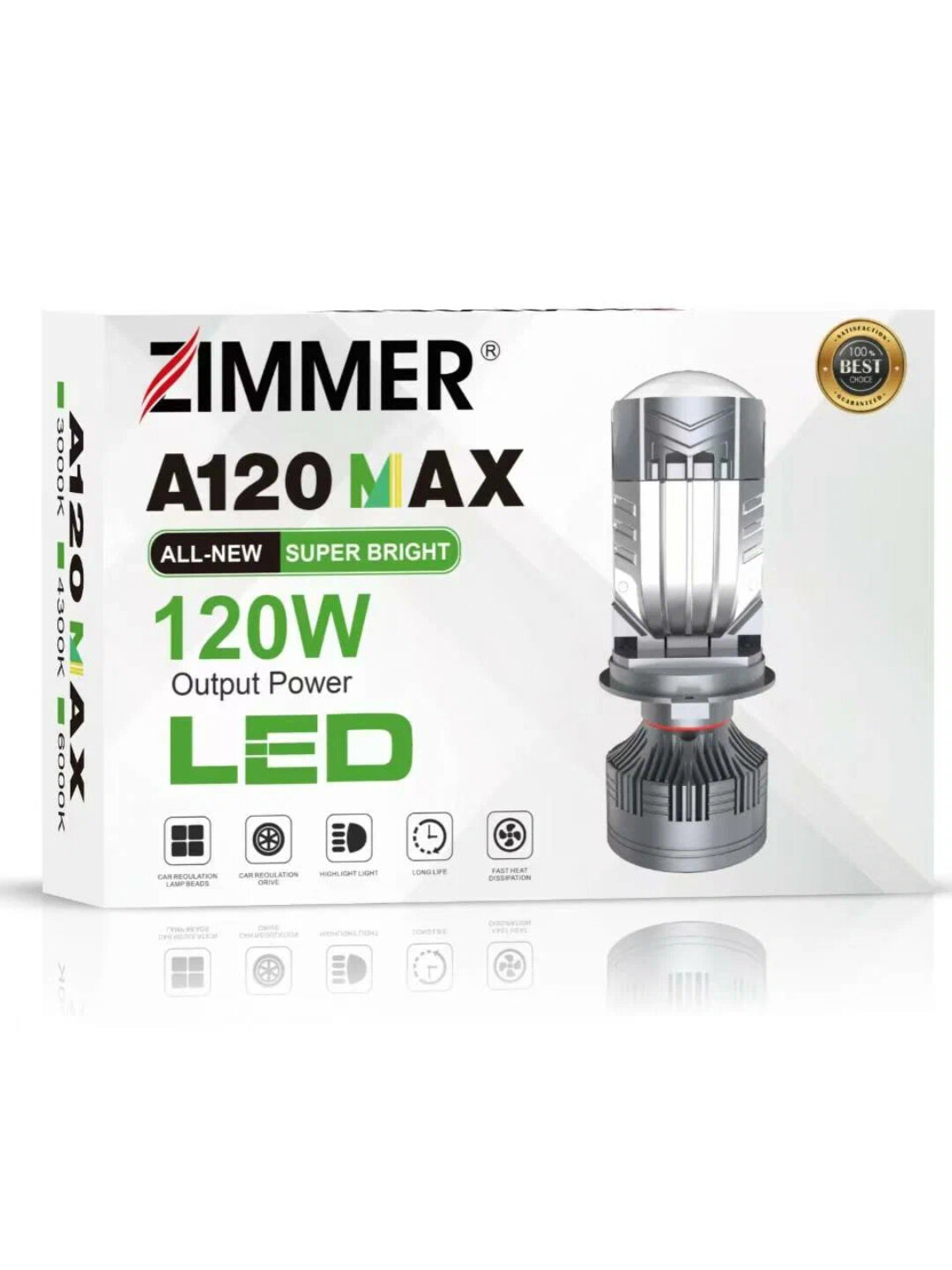 Zimmer A120 Max LED Лампочка, это мощный источник света с выходной мощностью 120W