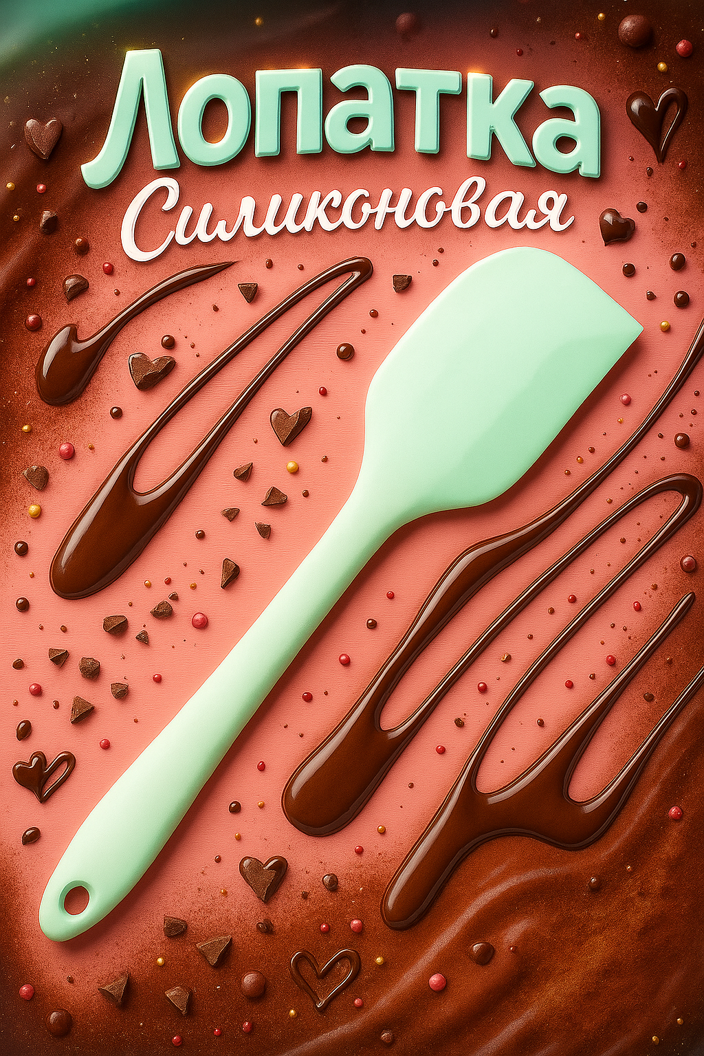 Лопатка силиконовая Доляна «Винфор» 205×38 см цвет мятный