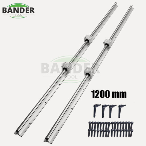 Изображение товара Линейные направляющие SBR12-1200 мм 2 шт и 4 шт SBR12UU направляющие блоки, Подарок: 4 ключа и 32 винта