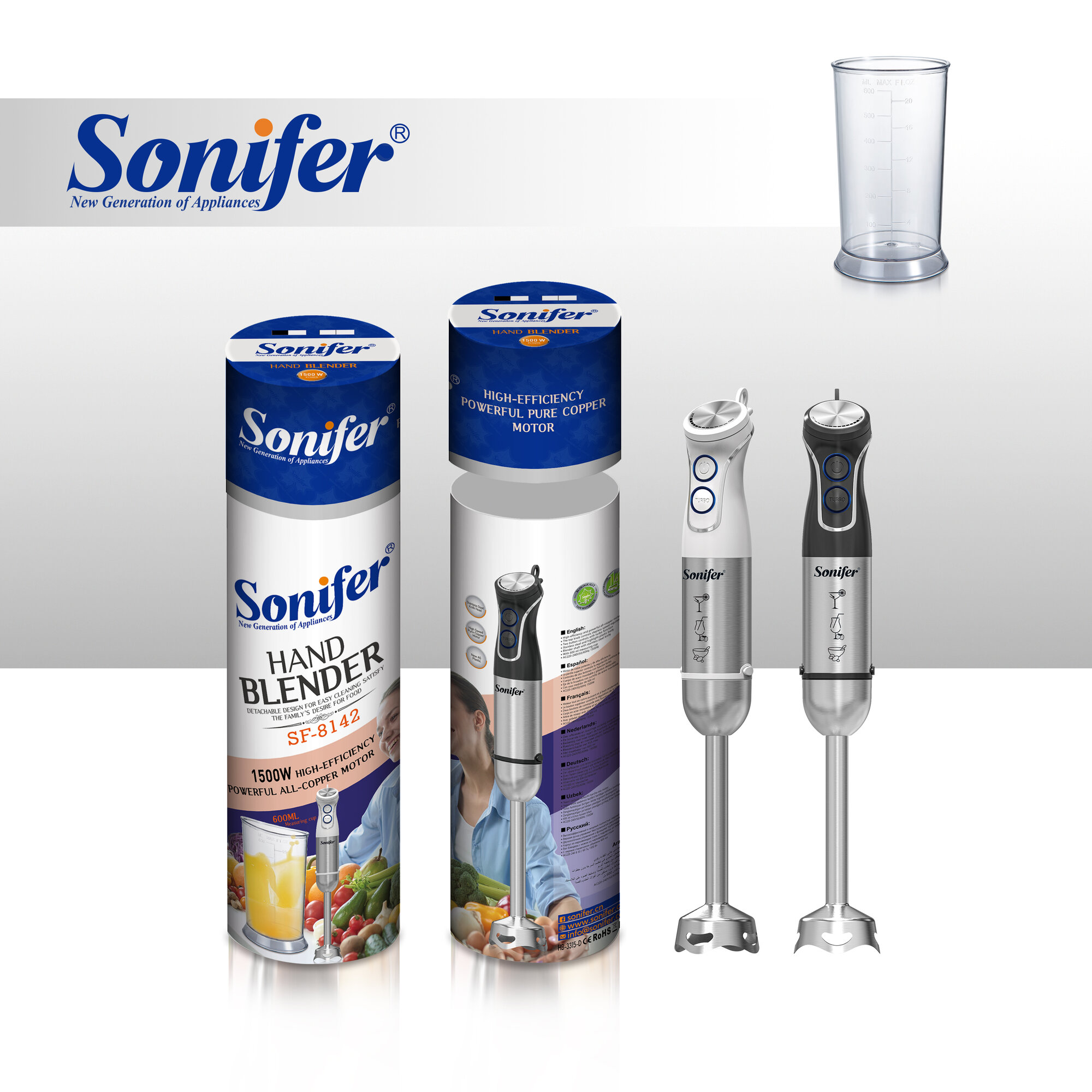 Блендер погружной Sonifer SF-8142, 1500Вт, турборежим, защита от перегрева