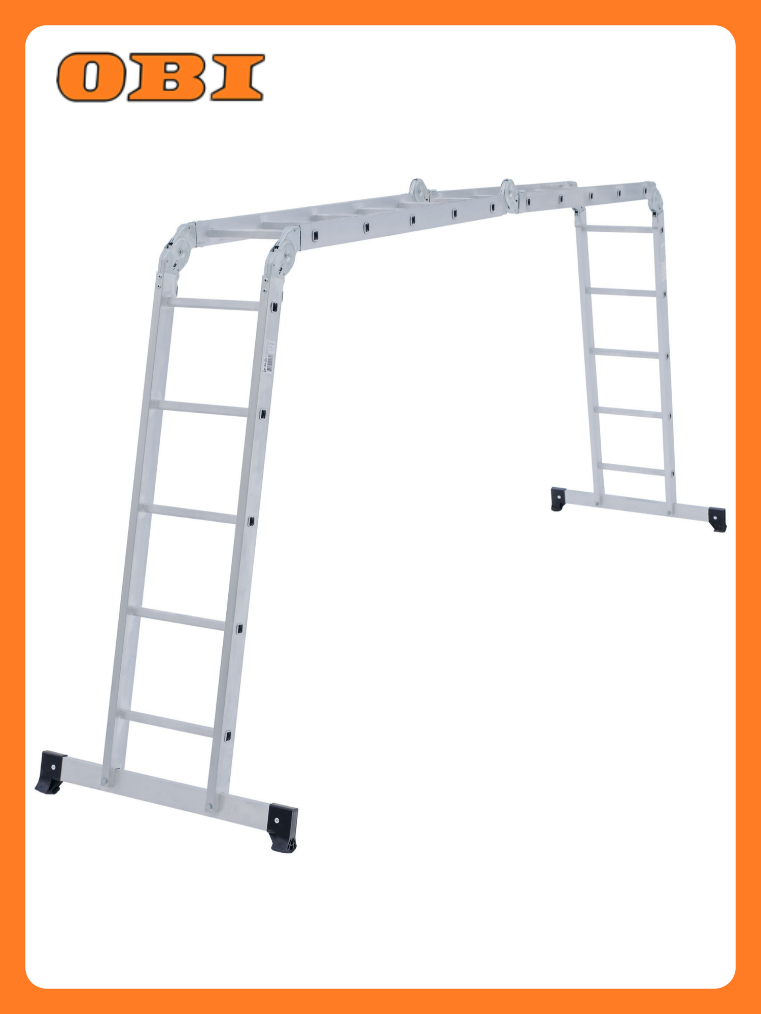 Лестница алюминиевая Новая Высота 4 секции 20 ступеней 300 см