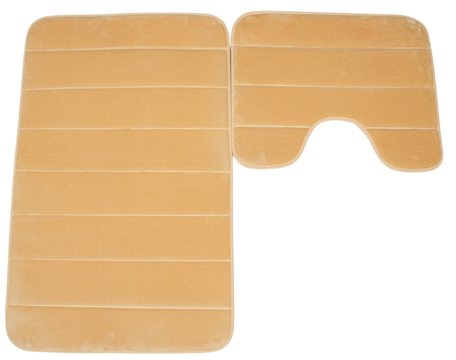 Коврики для ванной 50 см х 80 см 40 см х 50 см бежевый 2 шт микрофибра. Комплект для ванной и туалета